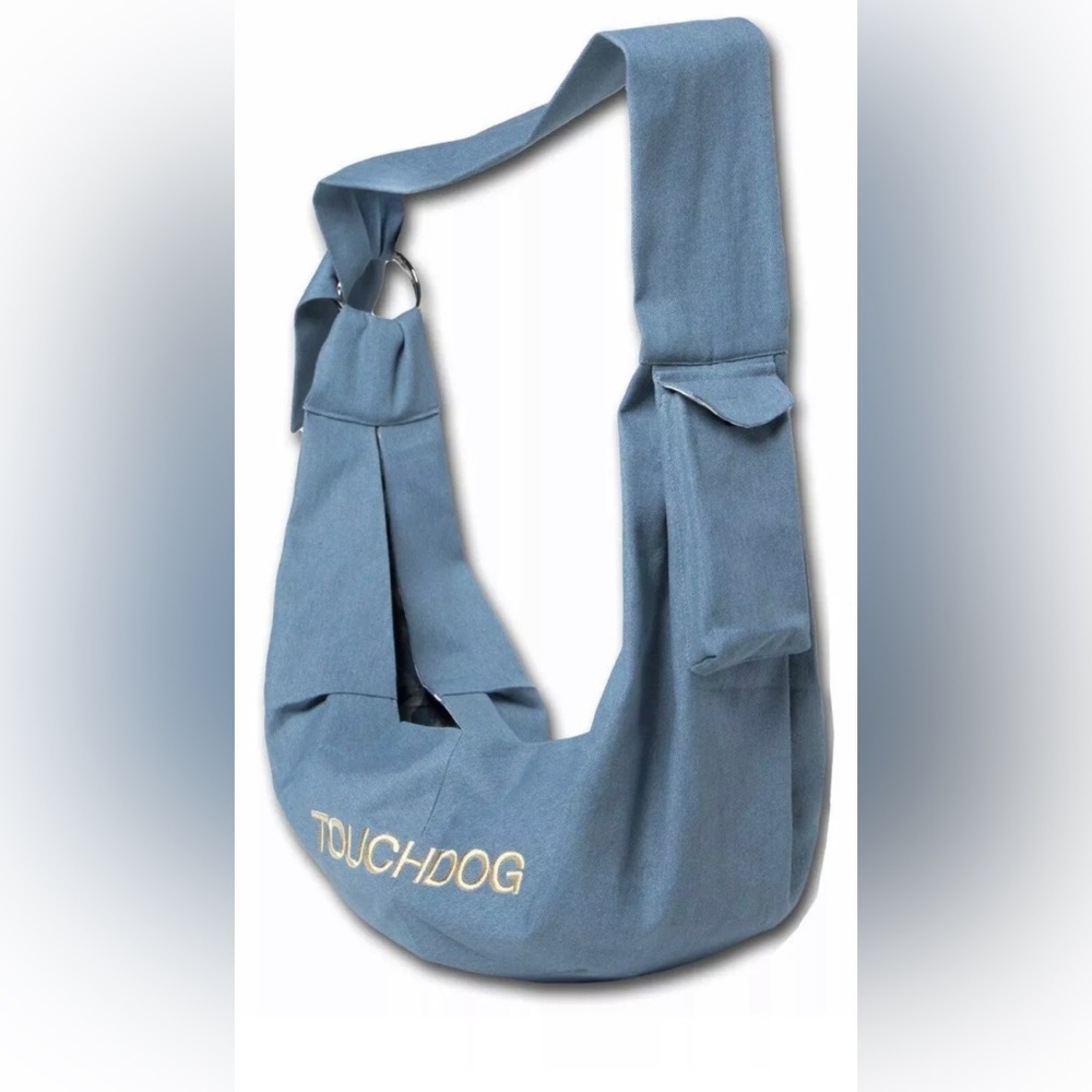 NWT TOUCHDOG  'Paw-Ease' Over-The-Shoulder Travel Sling Pet Carrier Blue